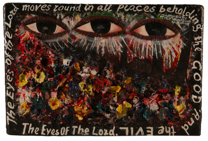 Kwame Akoto Almighty God, The eyes of the Lord, acrylique sur bois, 22 x 30 cm