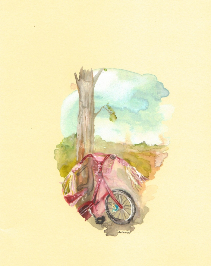 Bike, watercolour on paper,14 x 19 cm