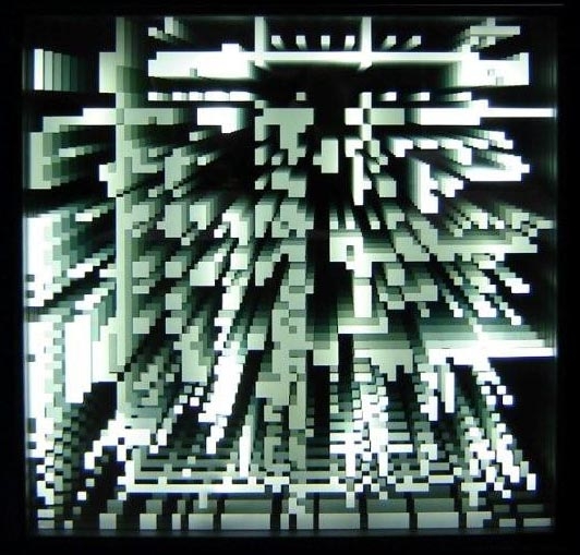 pixels infinis blanc, 2009,Drop Fine Art, 65x65x10 cm