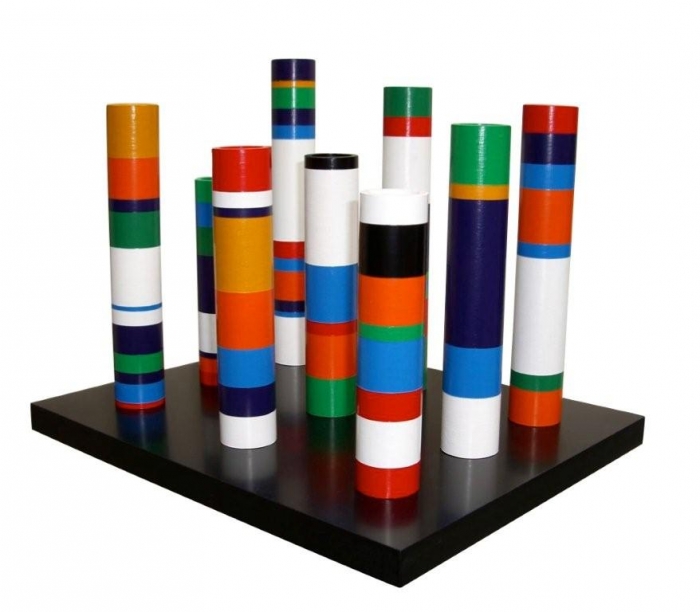 Sculpture - colonnes de table, 1972-2006, PVC laqué, 31 x 25 x 25 cm, Guy De Rougemont