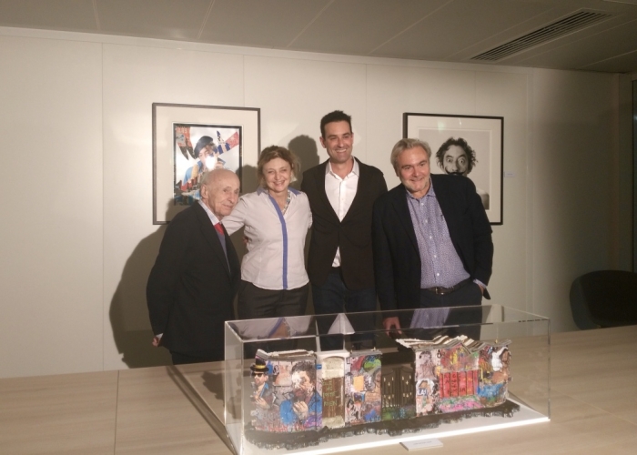 Jacques Villeglé, Françoise Adamsbaum, Lord Anthony Cahn et Roberto Battistini, "Gainsbourg Still Alive", novembre 2016