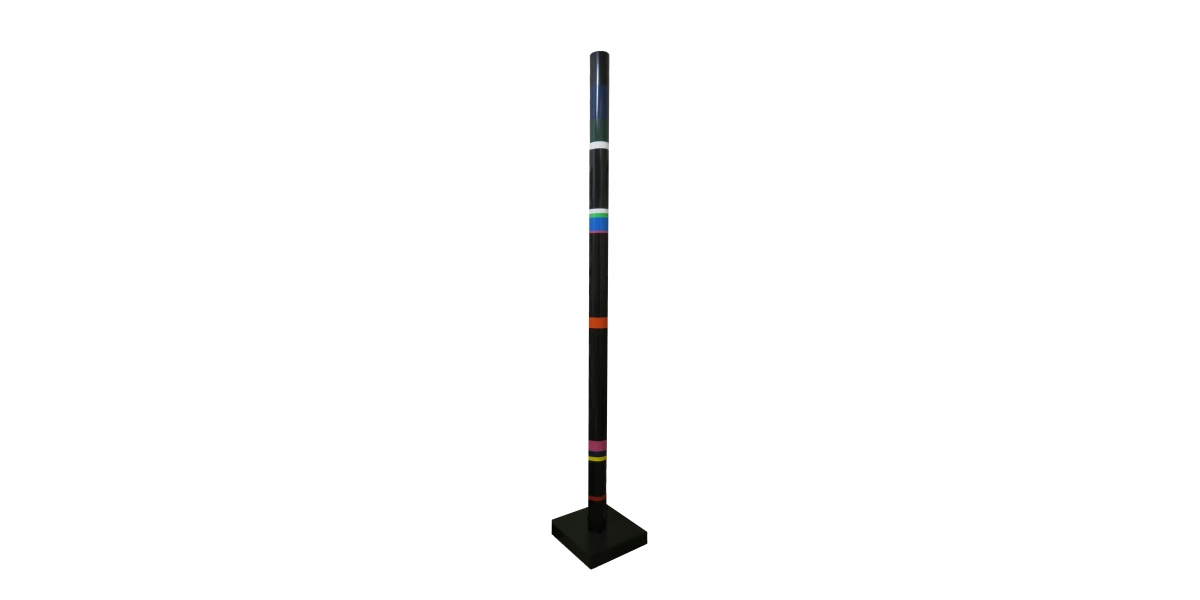 Cylindre polychrome ou colonne, pvc, hauteur 2,36 m, 1976, Rougemont 