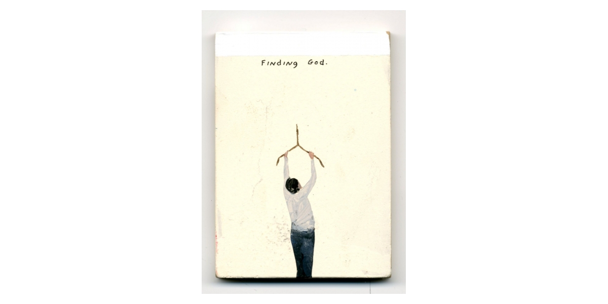 Finding God, 2011, Technique mixte sur panneau, 6,5 x 9 cm