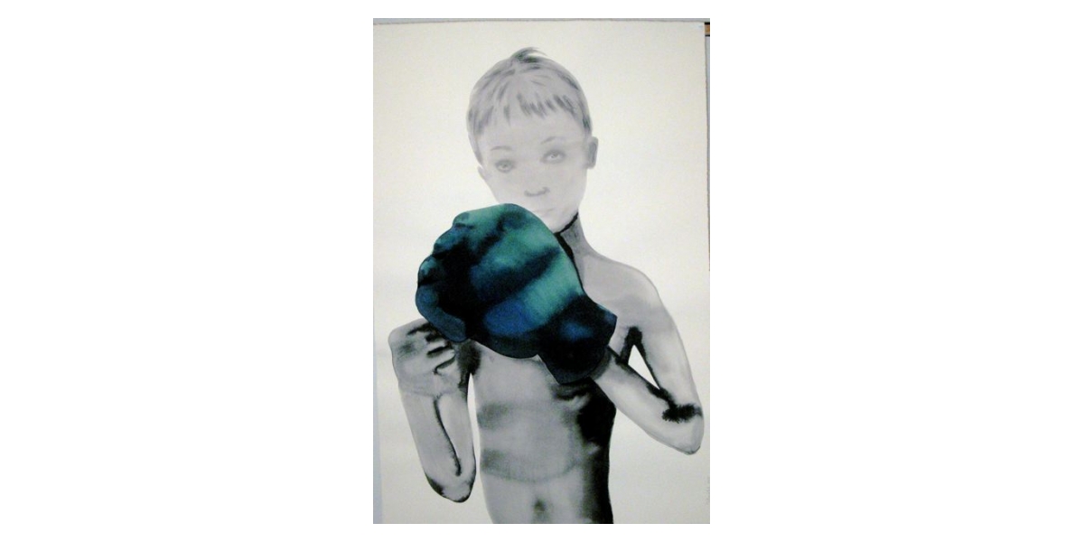 Féminin-masculin, 2008, Lavis d'encre sur papier, 120 x 80 cm, Françoise Pétrovitch