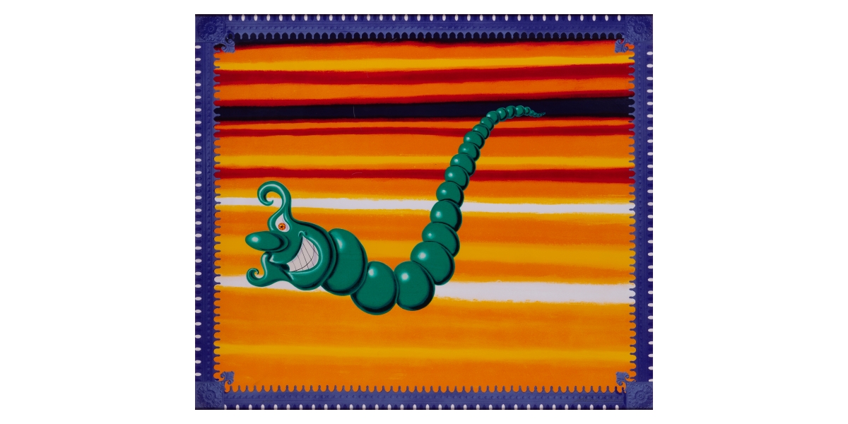 Kenny Scharf, Jade pea god (1989), sérigraphie en couleurs sur papier, 85 x 96 cm