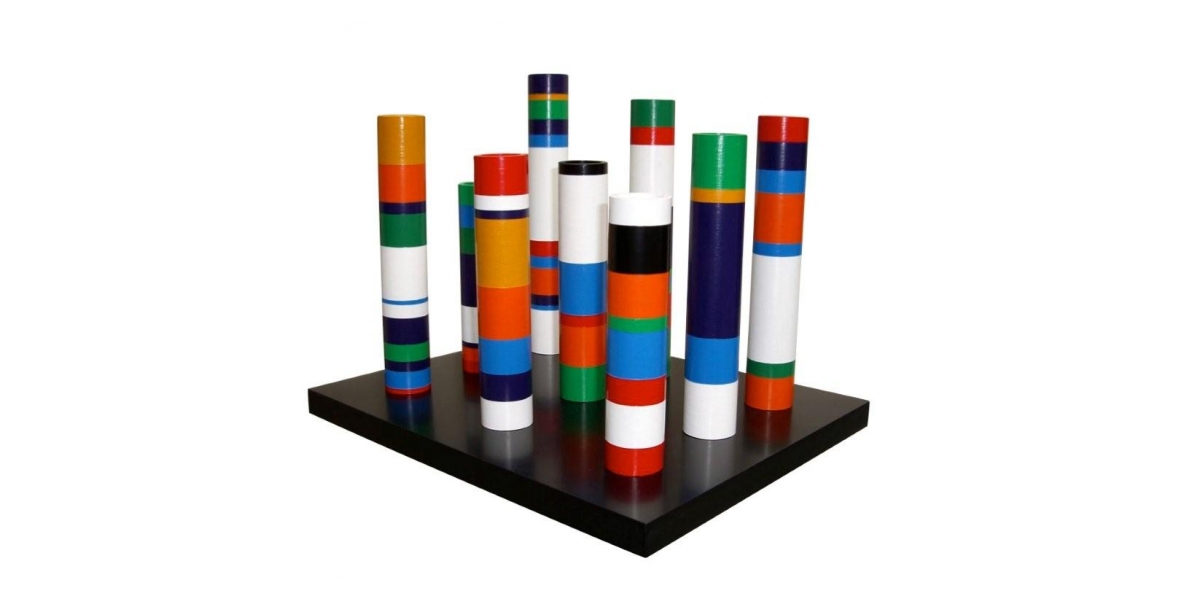 Sculpture - colonnes de table, 1972-2006, PVC laqué, 31 x 25 x 25 cm, Guy De Rougemont