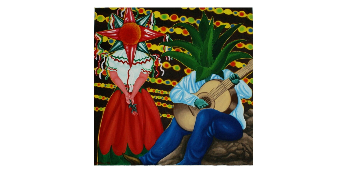 Hervé Di Rosa, Senor Maguey et Senorita Pinata (2001), acrylique sur toile, 100 x 100 cm