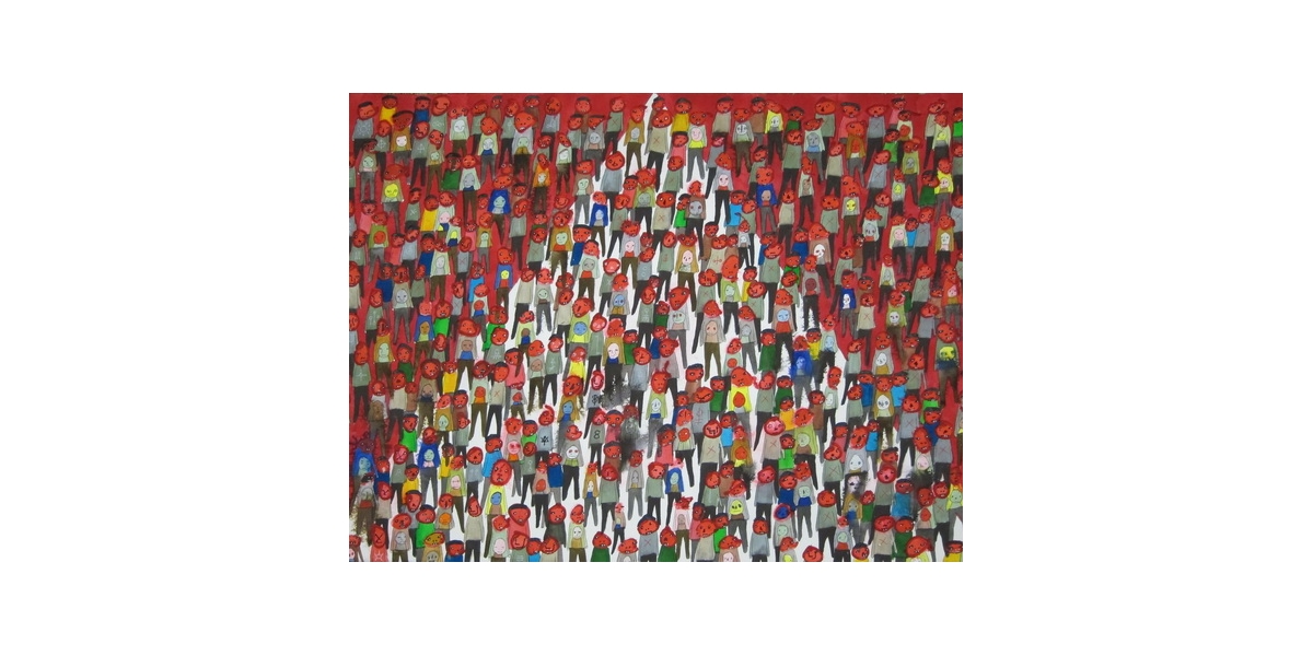 White Triangle, 2011, technique mixte sur papier, 55 x 76 cm, Neil Farber