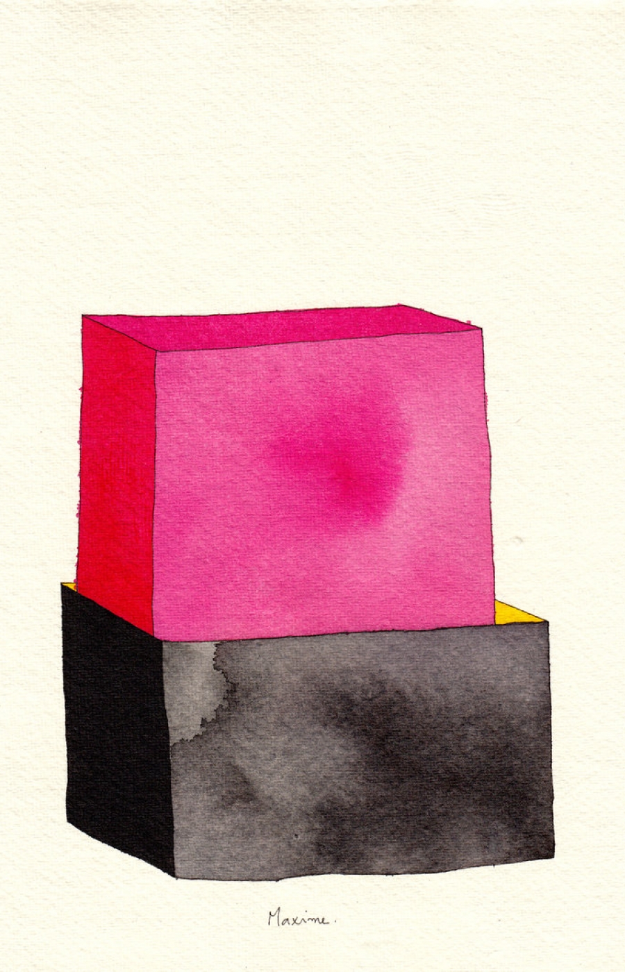 <b>Clément Bataille</b>, <em>Maxime.</em>, Encre et aquarelle sur papier recyclé, 2015 /21x29,7cm