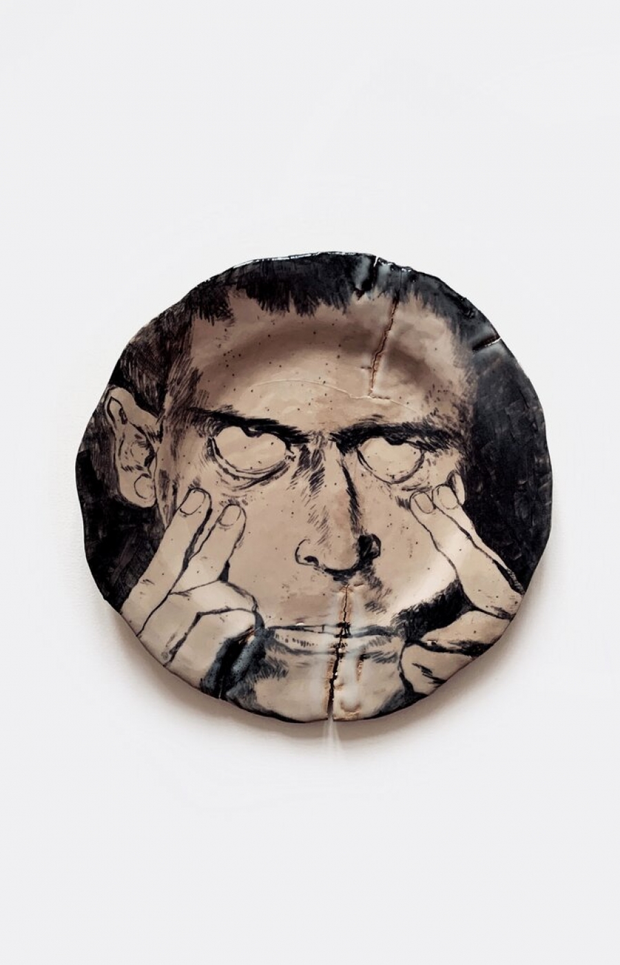 <b>Clément Bataille</b>, <em>Portrait 2</em>, Grès oxydé et émaillé à haute température, 2019 /23x23x3cm