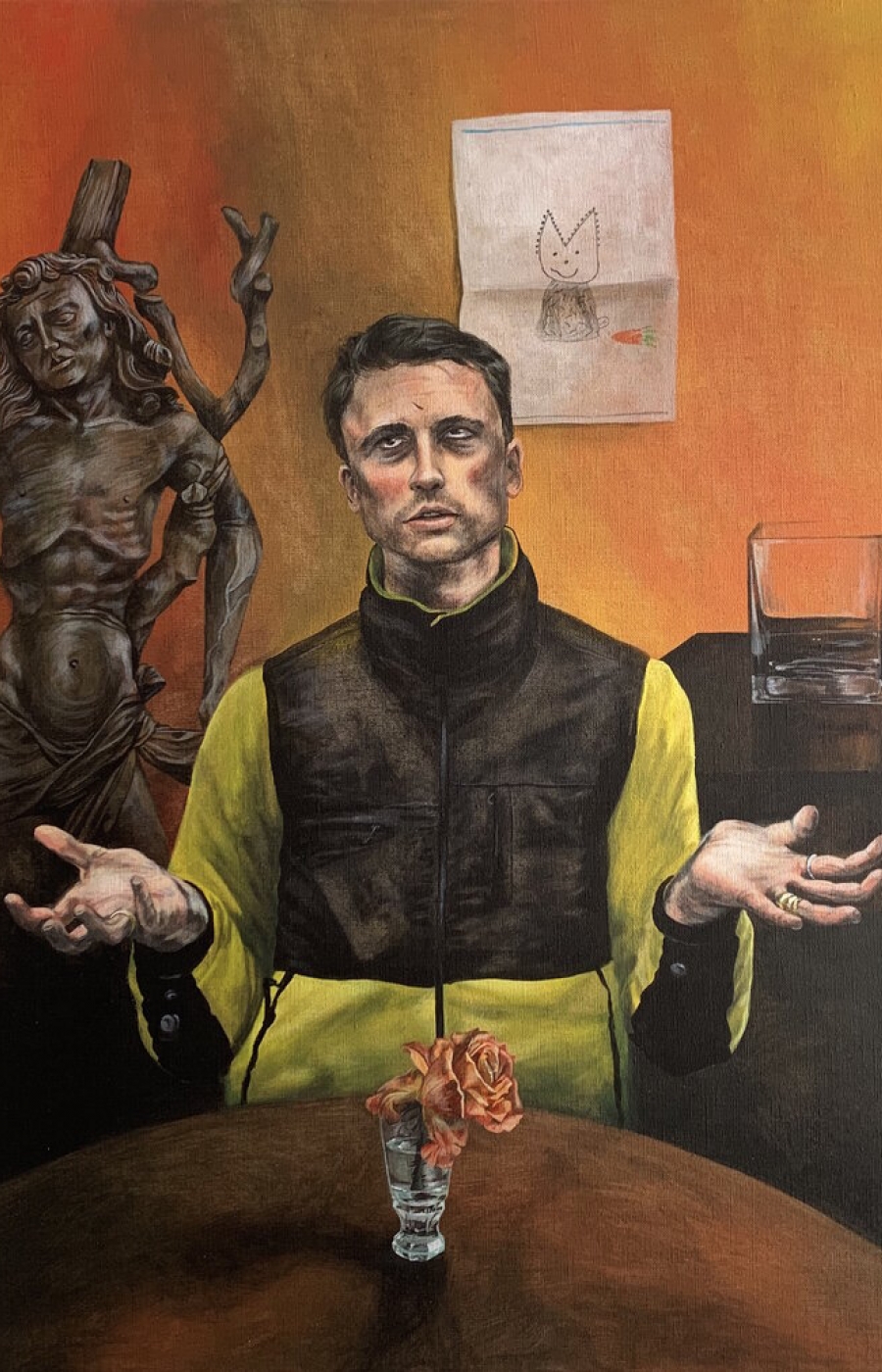 <b>Clément Bataille</b>, <em>Autoportrait</em>, Acrylique sur toile, 2020 /80x60cm