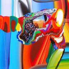 Stretched bodies", acrylique sur toile, 72x36 inches, 2008